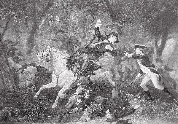 Death of Patrick Ferguson at the Battle of Kings Mountain, 7 October 1780 (litho)