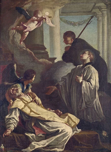 The Death of St Andrew Avellino (oil on canvas)