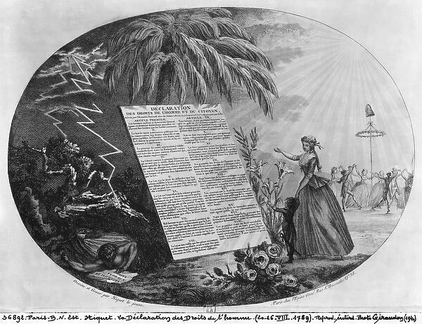 Declaration of the Rights of Man, 20th-26th July 1789 (engraving)