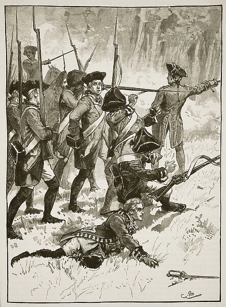 Defeat of General Braddock in the Indian ambush, 1755, illustration from Cassell