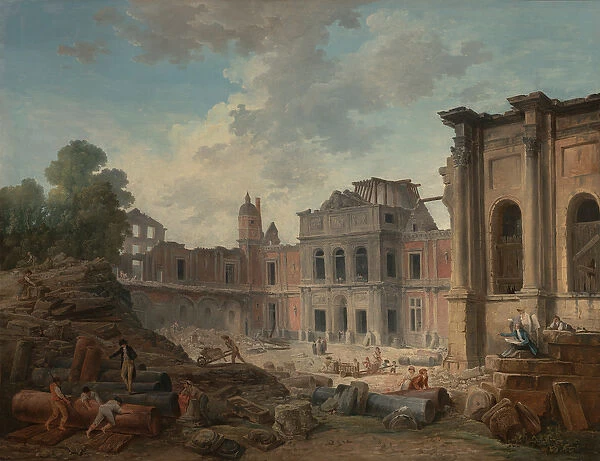 Demolition of the Chateau of Meudon, 1806 (oil on canvas)