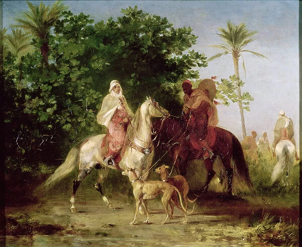 Departing for the Hunt (oil on canvas)