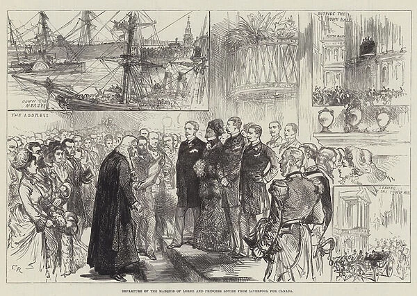 Departure of the Marquis of Lorne and Princess Louise from Liverpool for Canada (engraving)