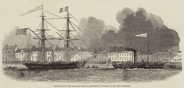 Departure of the Renewed Branch Expedition in Search of Sir John Franklin (engraving)