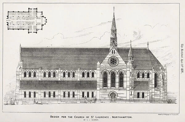 Design for the Church of St Laurence, Northampton (engraving)