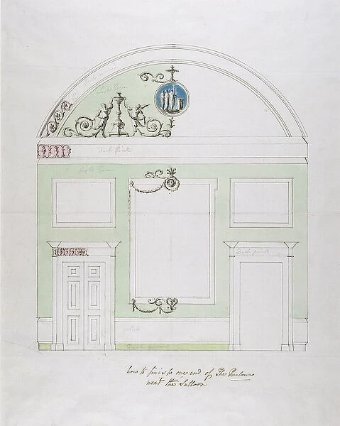 Design for the End Wall of the Eating Parlour, Headfort House