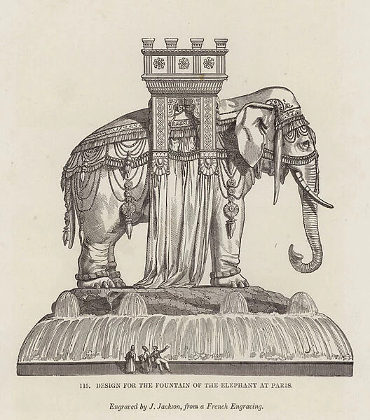 Design for the Fountain of the Elephant at Paris (engraving)