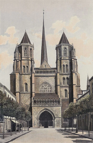 Dijon, Cathedrale Saint-Benigne, Facade O (colour photo)