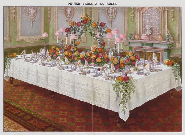 Dinner Table a la Russe (chromolitho)