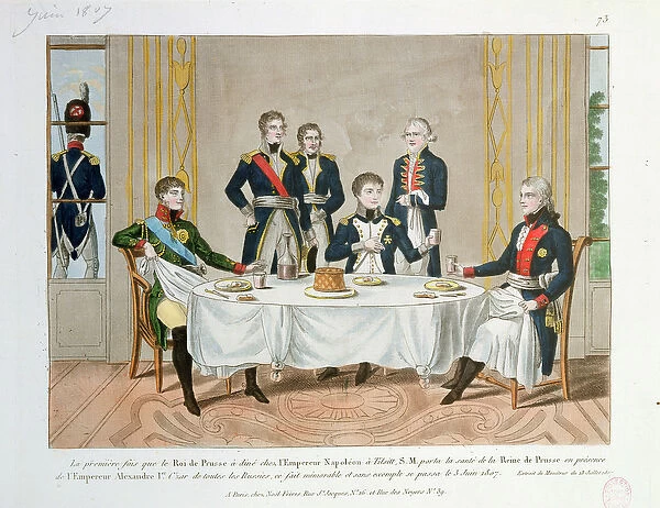Dinner in Tilsit between Frederick William III of Prussia, Tsar Alexander I of Russia and Napoleon
