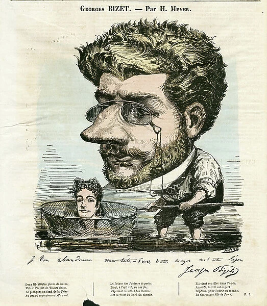 Diogene, 1867_9_29 - Illustration by Henri Meyer (1844-1899): Music, Marine Marine Marine Balneaire, Fishing Pecher Pecheur - Bizet Georges (1838-1875)