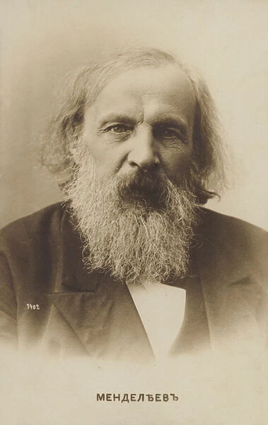 Dmitri Mendeleev, Russian chemist, creator of the periodic table of elements (b  /  w photo)