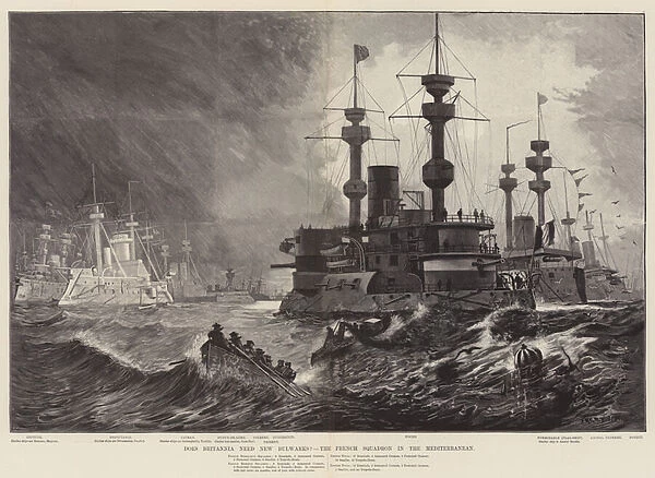 Does Britannia need New Bulwarks? The French Squadron in the Mediterranean (engraving)