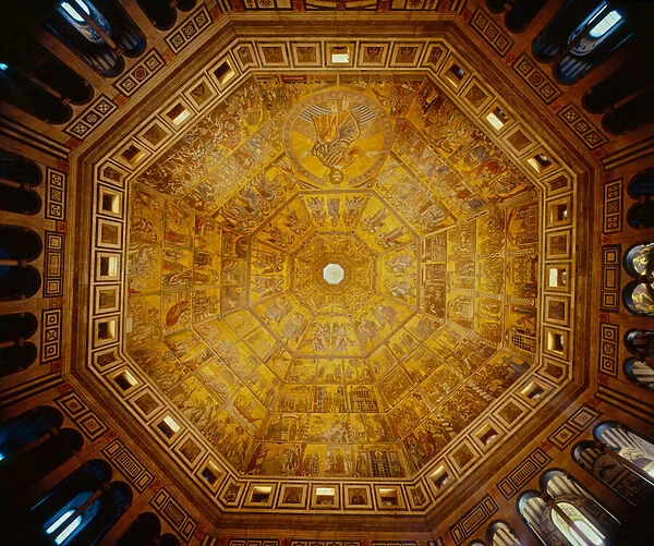 Domed ceiling of St Johns Baptistry, Florence (mosaic)