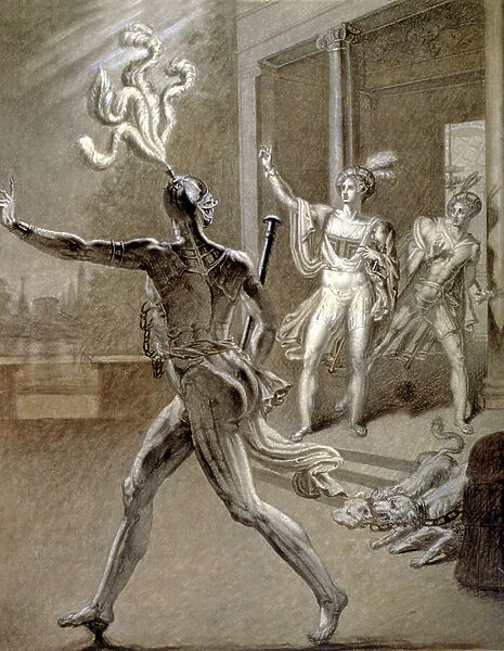 Don Juan and the ghost of his father, 1815 (drawing)