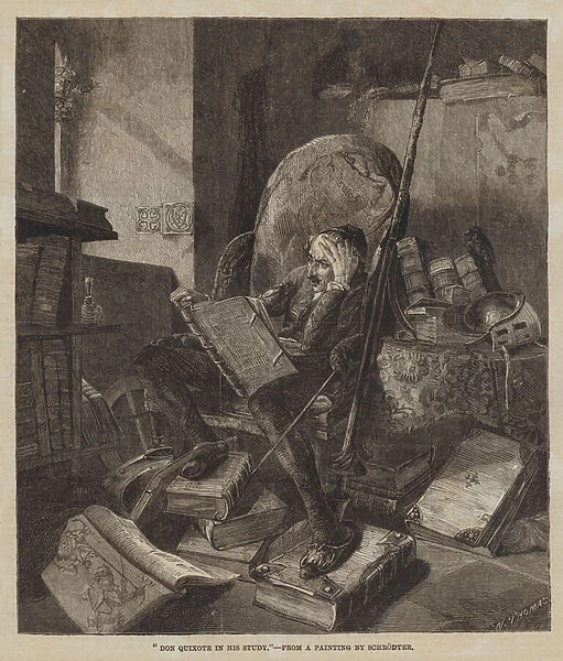 Don Quixote in his Study (engraving)
