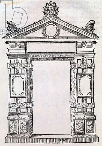 Door with decorated columns, from Libro Estraordinario, 1565 (engraving)