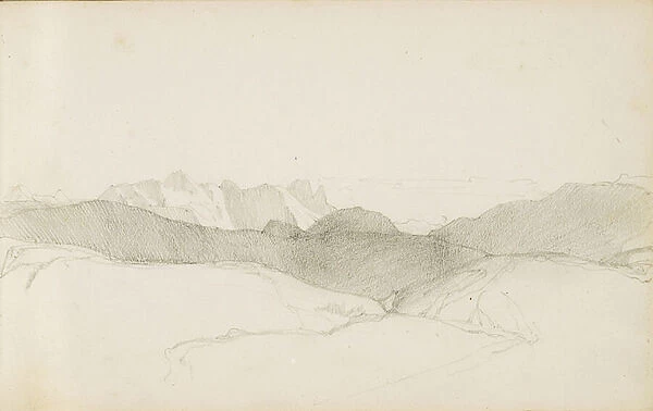 Drawing from an album titled The Basque Country, 1862-63 (pencil on paper)