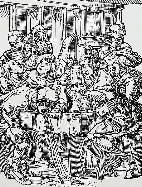 A drunkard being visited by death