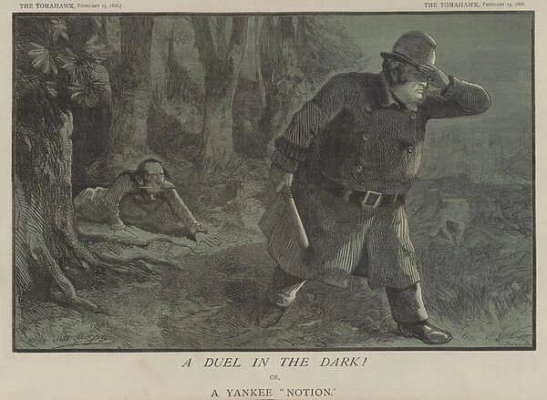 A Duel in the Dark! or, A Yankee Notion (colour litho)