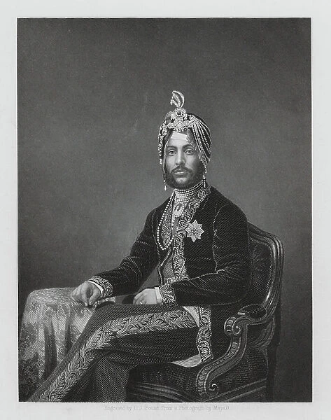 Duleep Singh, last Maharaja of the Sikh Empire (engraving)