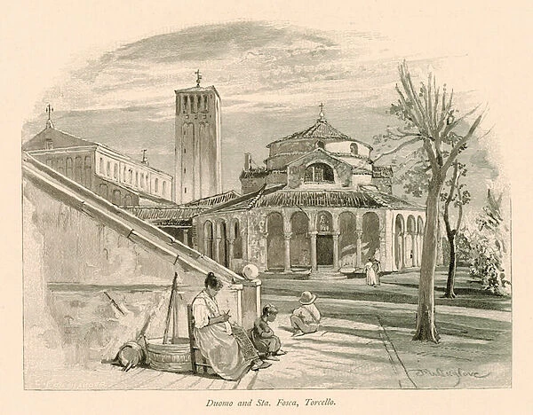 Duomo and Sta Fosca, Torcello (litho)