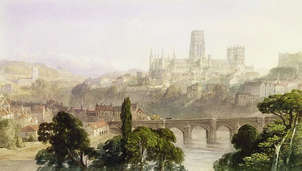 Durham Cathedral, 1846 (w  /  c with bodycolour over graphite on paper)