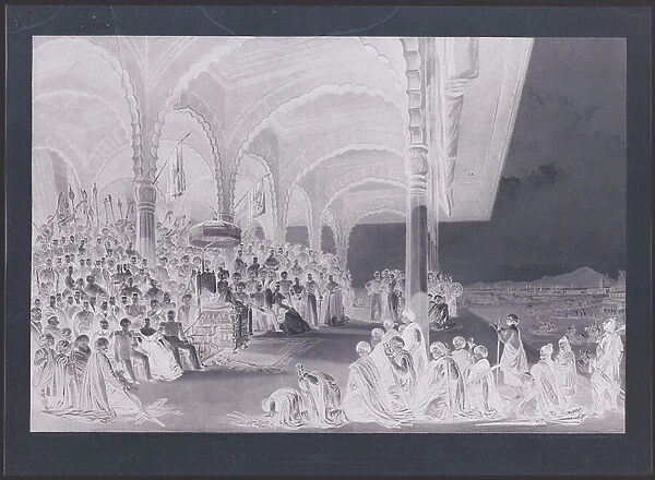 The Dussorah Durbar of His Highness the Maharaja of Mysore, 1848-49 (engraving)