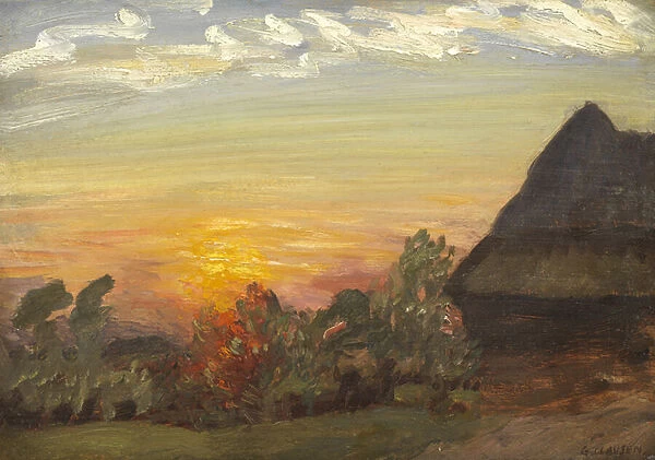 Duton Hill Sunset, 1938 (oil on panel)