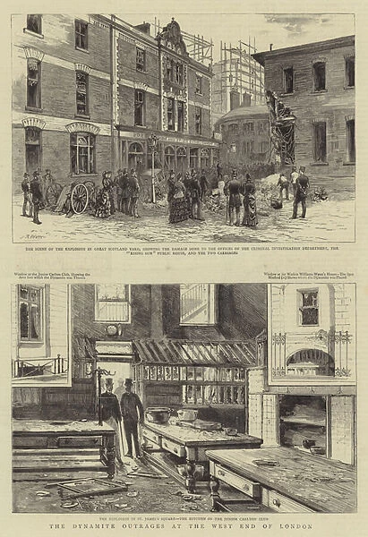 The Dynamite Outrages at the West End of London (engraving)