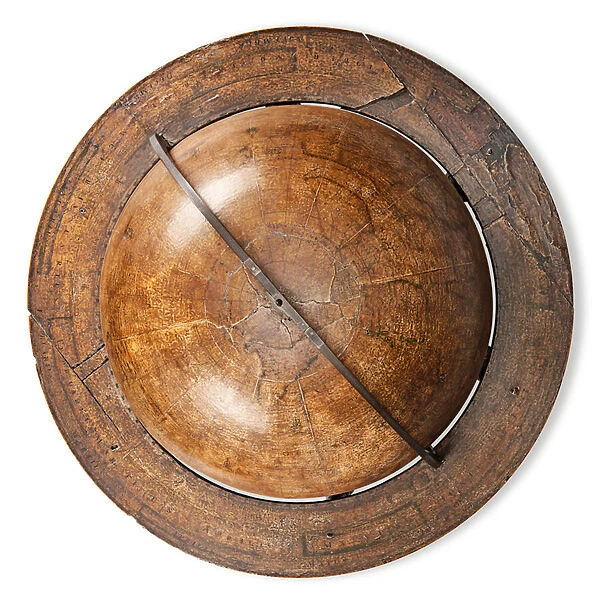Early English terrestrial globe, c. 1673 (engraving, brass, walnut & oak)