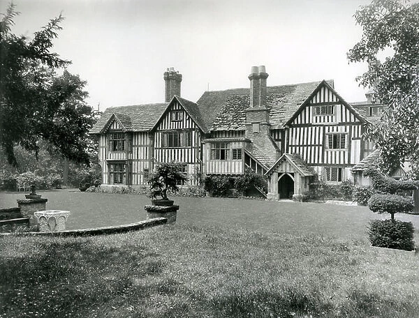 The east front, Crowhurst Place, 1919, from The English Manor House (b / w photo)