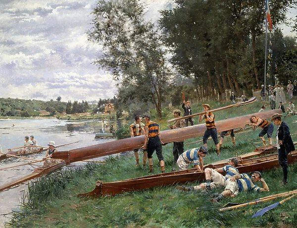 On the Edge of the Marne, 1899 (oil on canva)