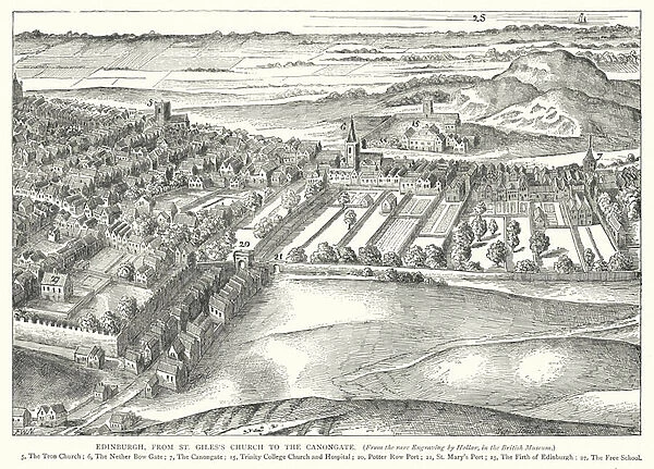 Edinburgh, from St Giless Church to the Canongate (engraving)