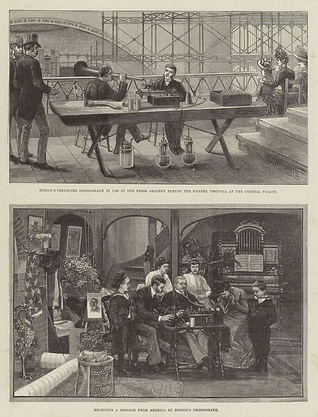 Edisons Phonograph (engraving)