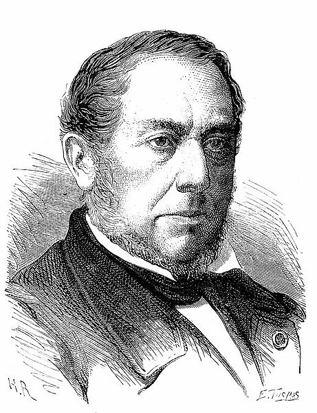 Edmond Pelouze, french chemist, 1869 (engraving)