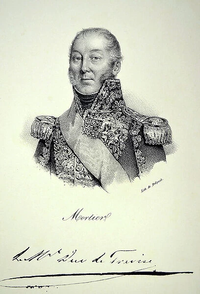 Edouard Adolphe Cosimir Joseph Mortier, 1st Duc de Trevise, 1840 (litho)