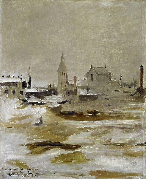 Effect of Snow at Petit-Montrouge, 1870 (oil on canvas)
