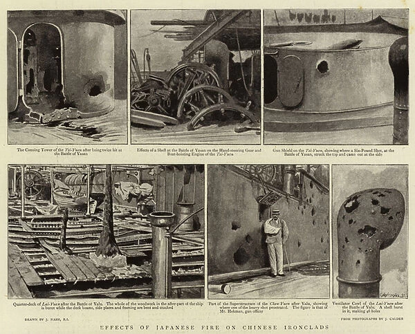 Effects of Japanese Fire on Chinese Ironclads (litho)