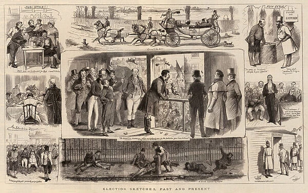 Election Sketches, Past and Present (engraving)