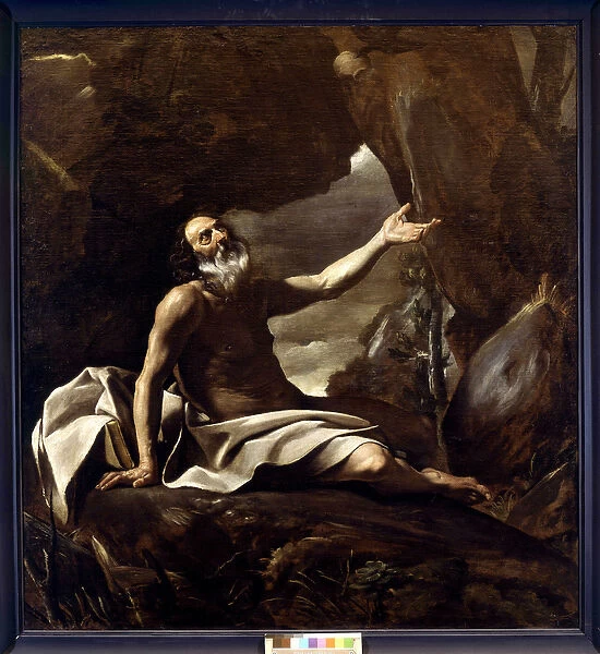 Elijah fed by the raven (oil on canvas)