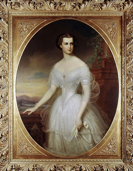 Elisabeth (Sissi), Imperator of Austria in 1854 by Turck - Castle of Miramare, Trieste