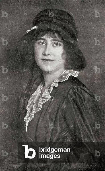 Elizabeth Angela Marguerite Bowes-Lyon, aged 16, from 'The Duchess of York', c.1928 (b / w photo)
