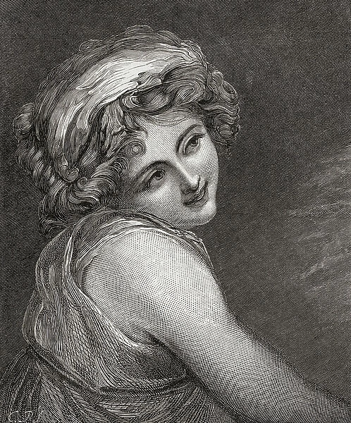 Emma Harte, Lady Hamilton, 1765 - 1815. Mistress of Lord Nelson and muse of George Romney. From The Magazine of Art published1878