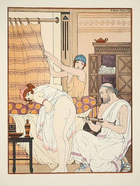 An Enema, illustration from The Works of Hippocrates, 1934 (colour litho)