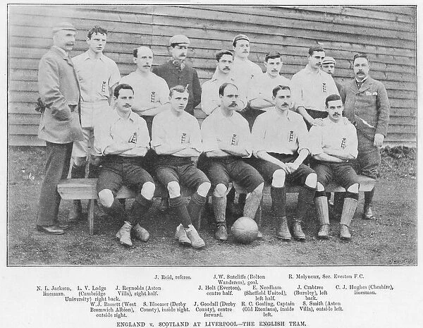 England vs Scotland at Liverpool: The English Team, 1895 (b  /  w photo)