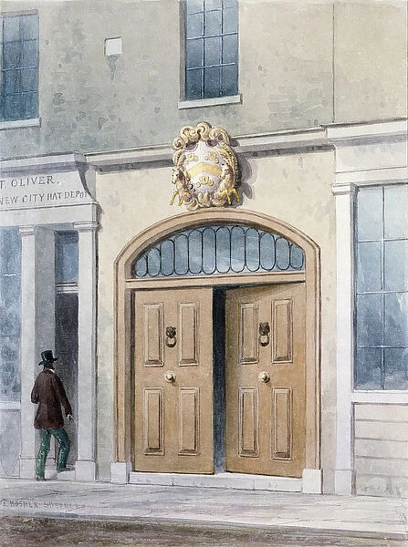 The Entrance to Coachmakers Hall, 1854 (w  /  c on paper)