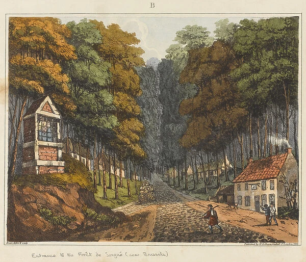 Entrance to the Foret de Soigne, near Brussels, 1815, from