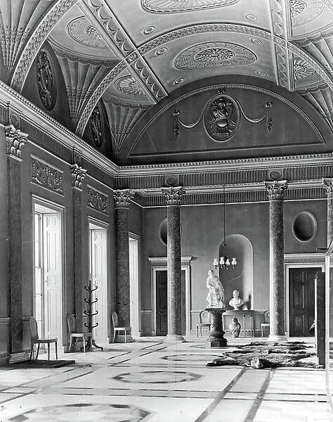 The Entrance Hall, Heveningham Hall, Suffolk, from The English Country House (b / w photo)