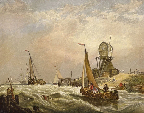 Entrance to the Zuyder Zee (colour litho)